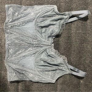 Hollister Lace Bralette Corset top in Light Blue Gray size medium